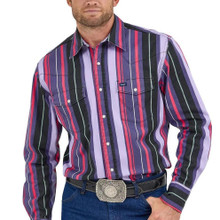 WRANGLER Wrangler Men's Multicolor Vintage Brushpopper Stripe Pearl Snap Shirt WRANGLER Wrangler Men's Multicolor Vintage Brushpopper Stripe Pearl Snap Shirt