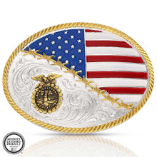 MONTANA SILVERSMITH Montana Silversmiths Silver & Gold FFA Patriotic Traditions Buckle 