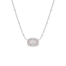 SPUR WEST SpurWest Silver Ultra Mini Belt Buckle Initial "G" Necklace 