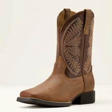 Ariat Pearl/Chocolate Brown Kid's Ruidoso Western Boots
