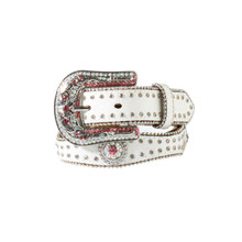 M & F Nocona M&F Western Girl's White Scalloped Floral Embossed Belt M & F Nocona M&F Western Girl's White Scalloped Floral Embossed Belt