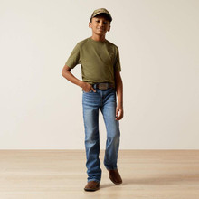 ARIAT Ariat Boy's Military Heather Roped Diamond T Shirt ARIAT Ariat Boy's Military Heather Roped Diamond T Shirt