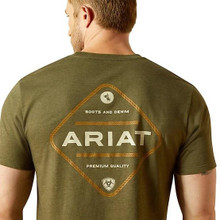 ARIAT Ariat Men's Military Heather Roped Diamond Short Sleeve Graphic T Shirt ARIAT Ariat Men's Military Heather Roped Diamond Short Sleeve Graphic T Shirt