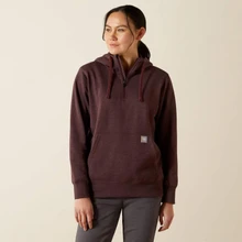 Ariat Women's Rebar Skill Set 1/2 Zip Hoodie - Fudge Heather