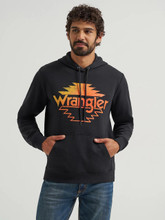 WRANGLER Wrangler Men's Jet Black Southwestern Logo Graphic Hoodie WRANGLER Wrangler Men's Jet Black Southwestern Logo Graphic Hoodie