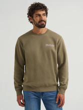 WRANGLER Wrangler Men's Burnt Olive Graphic Long Sleeve Pullover WRANGLER Wrangler Men's Burnt Olive Graphic Long Sleeve Pullover