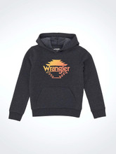 Wrangler Boy's Jet Black Multicolor Logo Pullover Hoodie