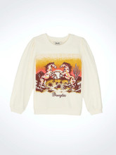 WRANGLER Wrangler Girl's Horse White Graphic Puff Sleeve Pullover WRANGLER Wrangler Girl's Horse White Graphic Puff Sleeve Pullover