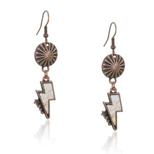 MONTANA WEST Montana West Women's White Rustic Couture's Western Bolt Dangle Earrings 