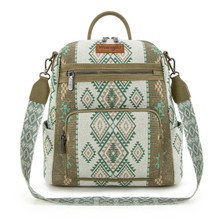 MONTANA WEST Montana West Wrangler Green Aztec Print Backpack 