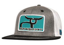 Ropesmart Heather Gray Fitted Teal Patch Cap