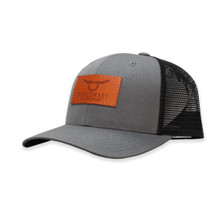 Ropesmart Gray & Black Leather Solo Steer Square Patch Cap Ropesmart Gray & Black Leather Solo Steer Square Patch Cap