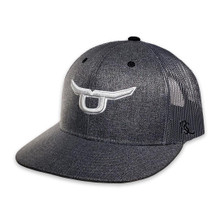 Ropesmart Men's Gray Classic Trucker Snapback With Silver Steer Cap