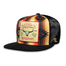 Ropesmart Black Desert Gold Maverick Patch Trucker Cap Ropesmart Black Desert Gold Maverick Patch Trucker Cap