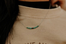 WILD JUNKIE Wild Junkie Silver & Turquoise Bead Authentic Pearl Bar Necklace 