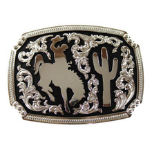 M&F Western Nocona Men's Shiny Silver Bronco Rider Engraving Buckle M&F Western Nocona Men's Shiny Silver Bronco Rider Engraving Buckle