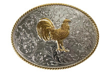 M&F Western Nocona Men's Silver Standing Rooster Oval Belt Buckle M&F Western Nocona Men's Silver Standing Rooster Oval Belt Buckle