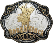 M&F Western Crumrine Men's Silver & Gold Roughstock Belt Buckle M&F Western Crumrine Men's Silver & Gold Roughstock Belt Buckle