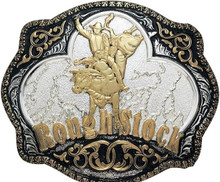 M & F M&F Western Crumrine Men's Silver & Gold Roughstock Belt Buckle M & F M&F Western Crumrine Men's Silver & Gold Roughstock Belt Buckle