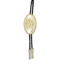 M & F M&F Western Crumrine Men's Silver & Gold Oval Concho Aztec Bolo Tie M & F M&F Western Crumrine Men's Silver & Gold Oval Concho Aztec Bolo Tie