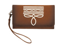 M & F M&F Western Angel Ranch Women's Brown Boot Stitch Wallet 