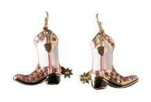 M&F Western Silver Strike Women's Pink Cowgirl Boot Earrings M&F Western Silver Strike Women's Pink Cowgirl Boot Earrings