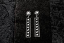 M & F M&F Western Silver Strike Women's Silver Studded Bar Earrings M & F M&F Western Silver Strike Women's Silver Studded Bar Earrings