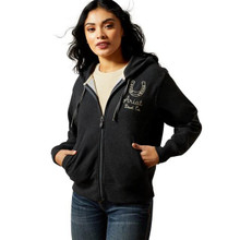 ARIAT Ariat Women's Charcoal Heather Stitched Full Zip Hoodie ARIAT Ariat Women's Charcoal Heather Stitched Full Zip Hoodie