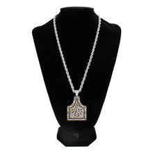 M&F Western Men's Silver Strike Ear Tag Copper Buck Lace Necklace M&F Western Men's Silver Strike Ear Tag Copper Buck Lace Necklace