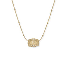 SpurWest Gold Ultra Mini Belt Buckle Initial "R" Necklace SpurWest Gold Ultra Mini Belt Buckle Initial "R" Necklace