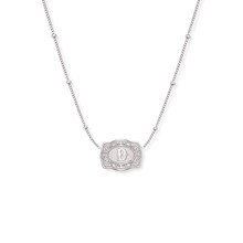 SpurWest Silver Ultra Mini Belt Buckle Initial "D" Necklace