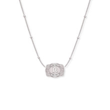 SpurWest Silver Ultra Mini Belt Buckle Initial "R" Necklace SpurWest Silver Ultra Mini Belt Buckle Initial "R" Necklace