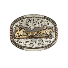 M & F M&F Western Crumrine Men's Tricolor Team Roper Motif Belt Buckle 