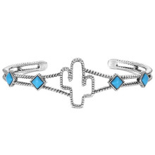 Montana Silversmiths Women's Silver & Turquoise Desert Cuff Bracelet Montana Silversmiths Women's Silver & Turquoise Desert Cuff Bracelet