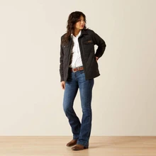 Women's Ariat Black Grizzly Quilted Barn Jacket
