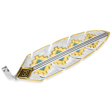 Montana Silversmiths Silver & Gold Painted Sky Hat Feather