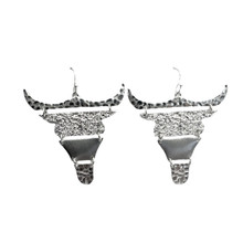 M&F Western Silver Strike Women's Silver Western Cow Skull Earrings M&F Western Silver Strike Women's Silver Western Cow Skull Earrings