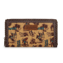MONTANA WEST Montana West Wrangler Women's Dark Yellow Vintage Retro Cowboy Cool Print Wallet 