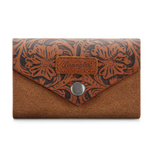 MONTANA WEST Montana West Wrangler Women's Brown Floral Tooled Card Holder 