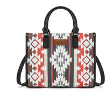 MONTANA WEST Montana West Wrangler Women's Black Aztec Sherpa Tote Crossbody Bag 