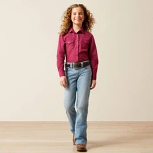 Ariat Girl's Beaujolais Shine Bright Solid Rhinestone Snap Shirt