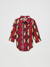 WRANGLER Wrangler Baby Boy's Fiery Red Checotah Western Snap Bodysuit 