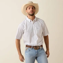 Men's Ariat White Medallion Print Tenzin Classic Fit Shirt