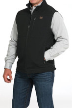 CINCH Cinch Men's Black Concealed Carry Logo Bonded Softshell Vest 