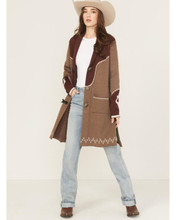 CINCH Cinch Women's Grey Horse V Neck Long Sleeve Duster 