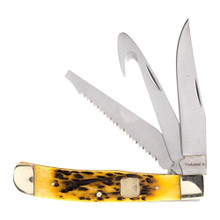 Western Fashion Accessori Twisted X Yellow Bone Multi-Blade Trapper Knife 