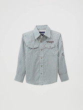 WRANGLER Wrangler Boy's Peacock Logo Western Snap Shirt 
