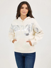 WRANGLER Wrangler Women's Icy White Bold Logo Hoodie 