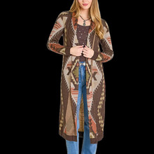 Rock & Roll Denim Women's Dark Brown Aztec Duster