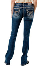 GRACE IN LA Grace In LA Women's Canyon Longhorn Embroidered Bootcut Jean 